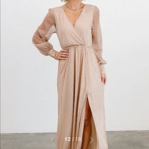 Baltic Born. Champagne Sparkle Dress. Bump Friendly. Small. Worn Twice.